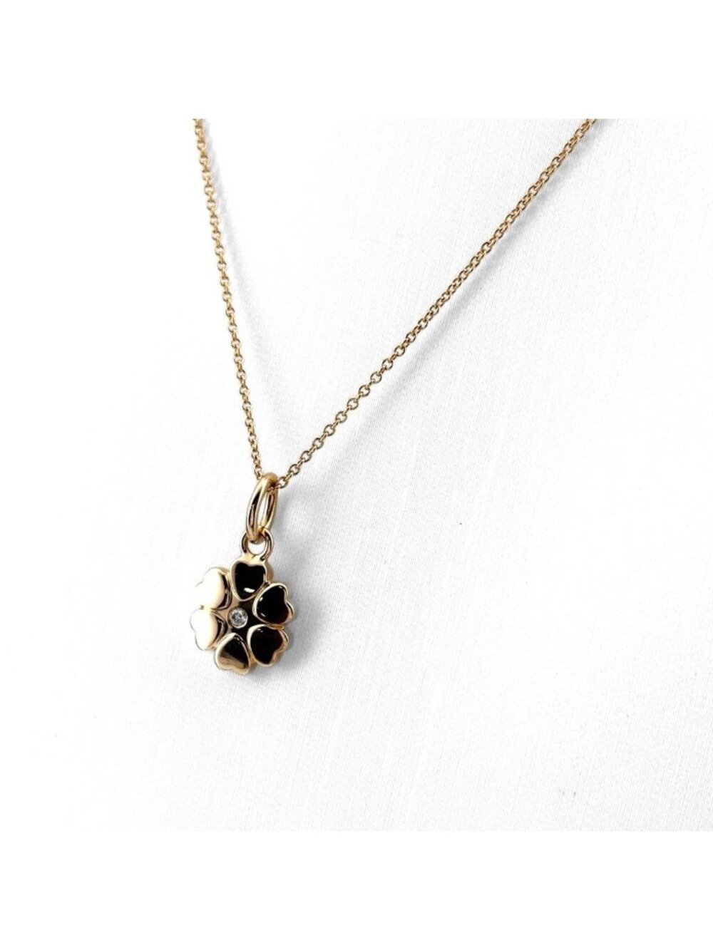 Tiffany & Co Flower Motif Pink Gold Pendant Pave Diamond Necklace